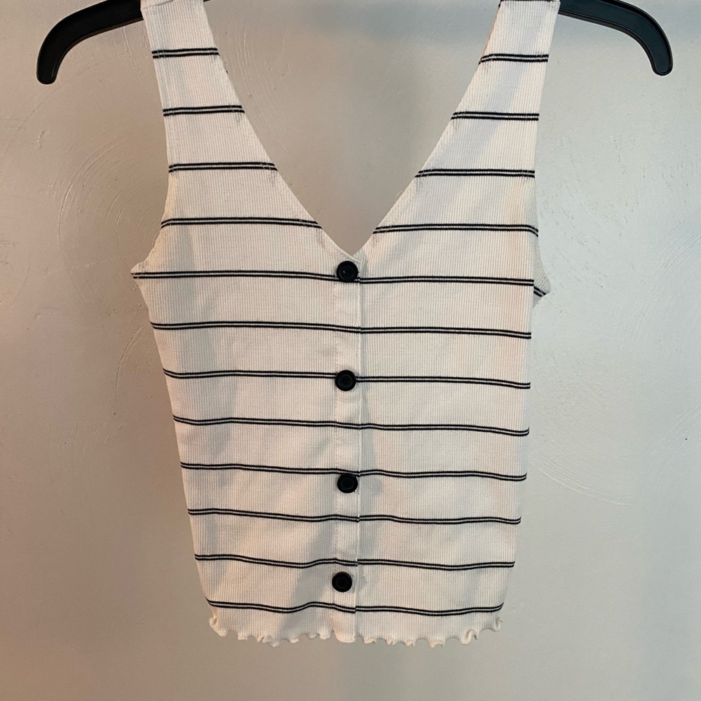 Black and White Striped Tank Top